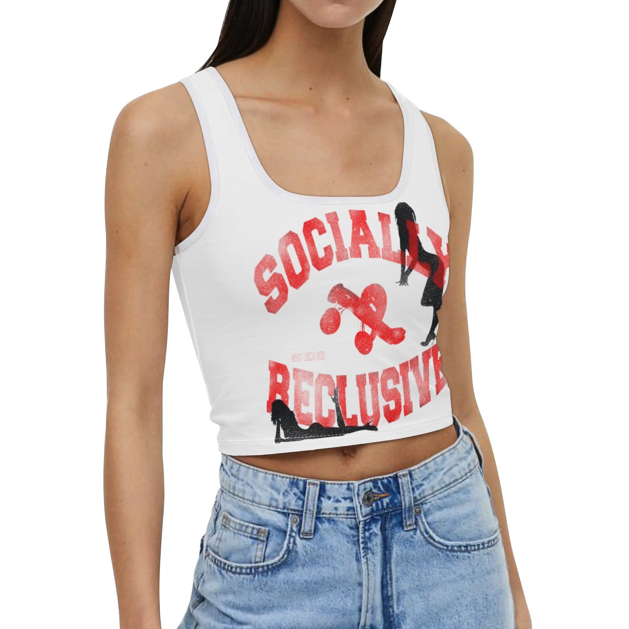 Womens Stretch Crop Tank Top