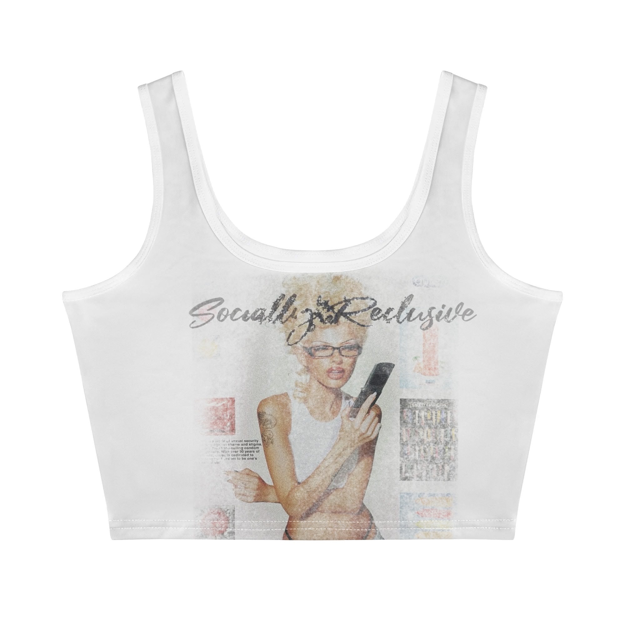 Womens Stretch Crop Tank Top