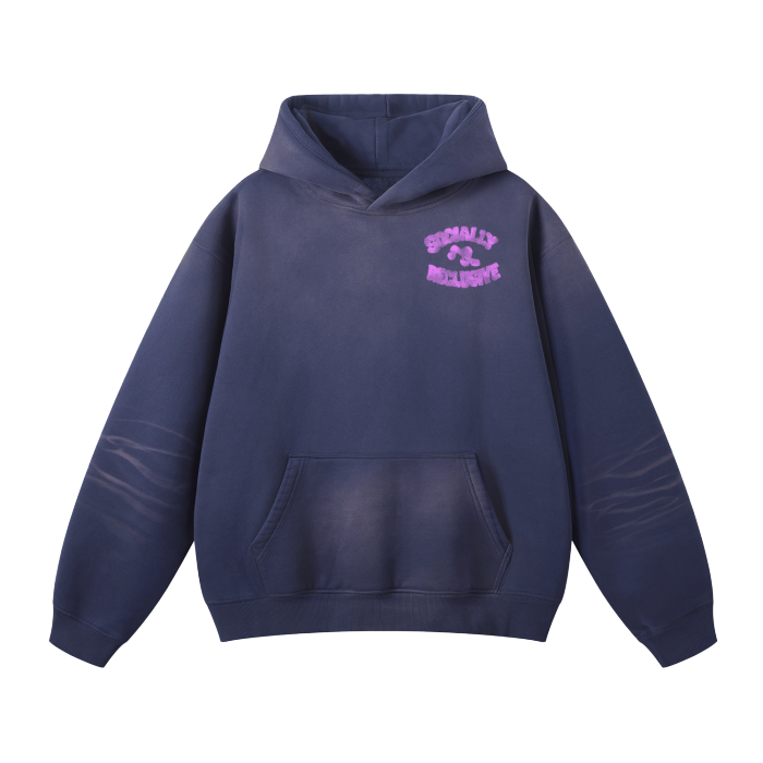 Unisex Washed Dyed Fleece Hoodie