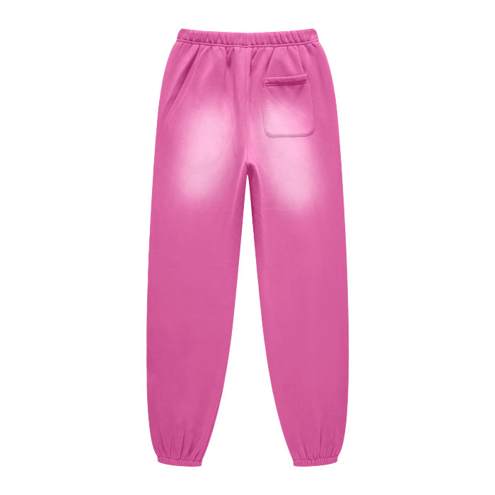 Pink Unisex Washed Dyed Fleece Joggers