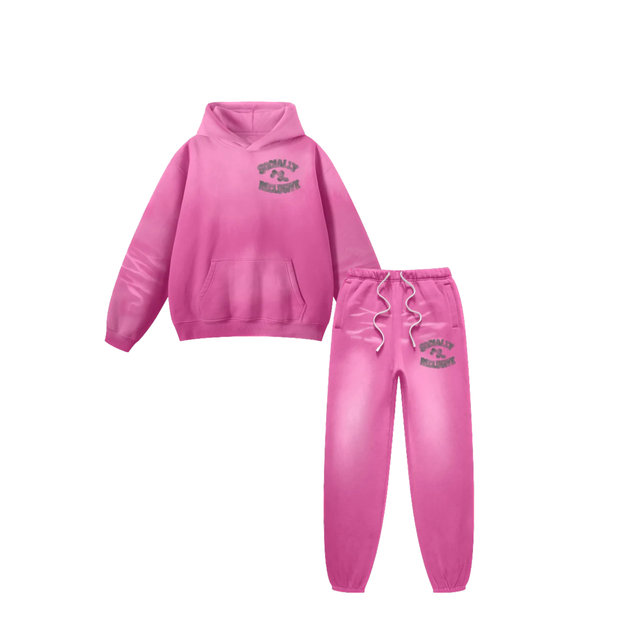 UNIEX DYED WASHED FLEECE SET (PINK)