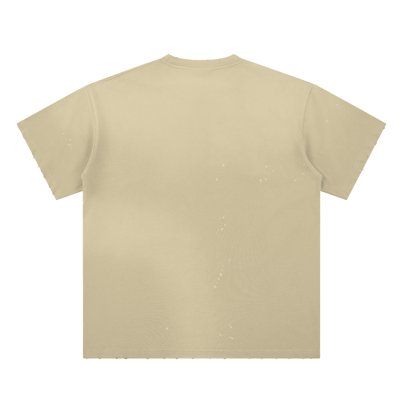 Hand-Frayed Sunfade Paint Splatter T-Shirt (Grey)