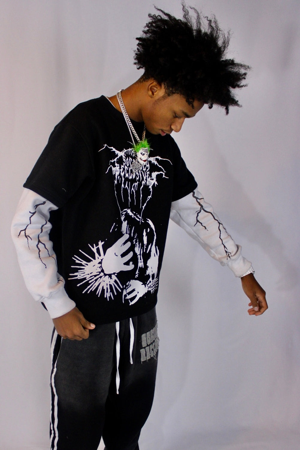 Faded World Double Layered Tee (Black)